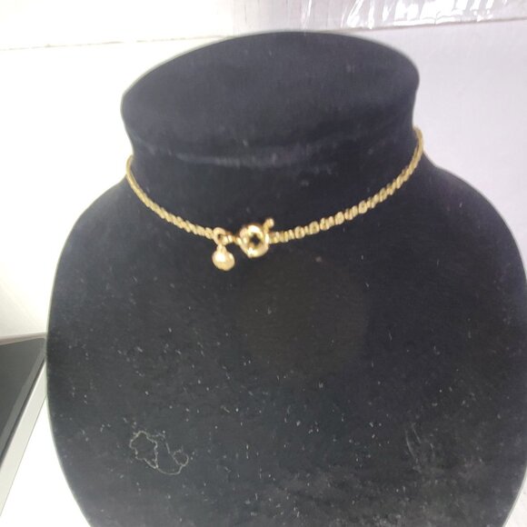 J. Crew Gold-Tone Chain Necklace With Peach Beads & Lobster Clasp - Picture 3 of 4